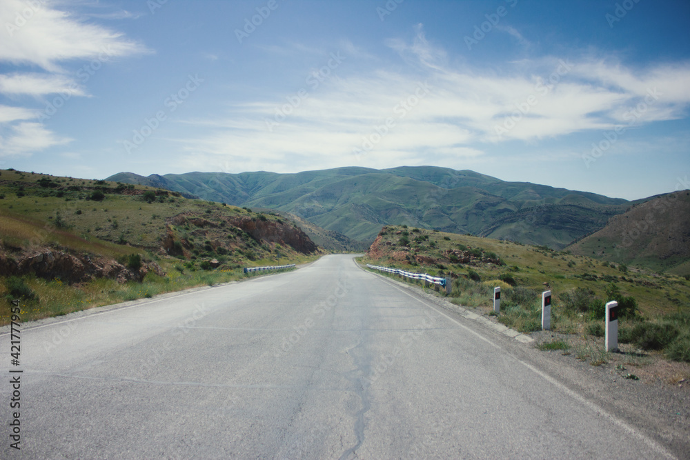 Summer road and free space Summer road and free space