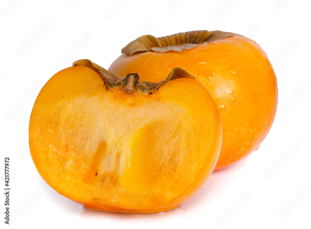 persimmon fruit an isolated on a white background