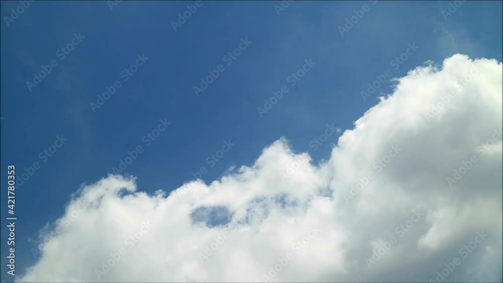 White and Grey Cumulus Clouds Floating on the Blue Rainy Season Sky Time Lapse Footage White and Grey Cumulus Clouds Floating on the Blue Rainy Season Sky Time Lapse Footage