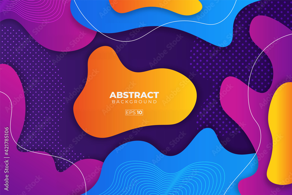 Abstract Shape Colorful Gradient Background with Wavy Lines
