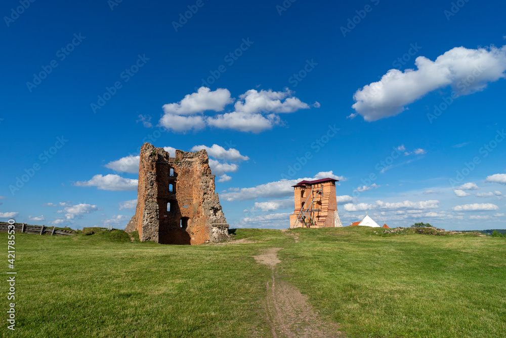 The ruins of Navahrudak Castle in Novogrudok, Belarus