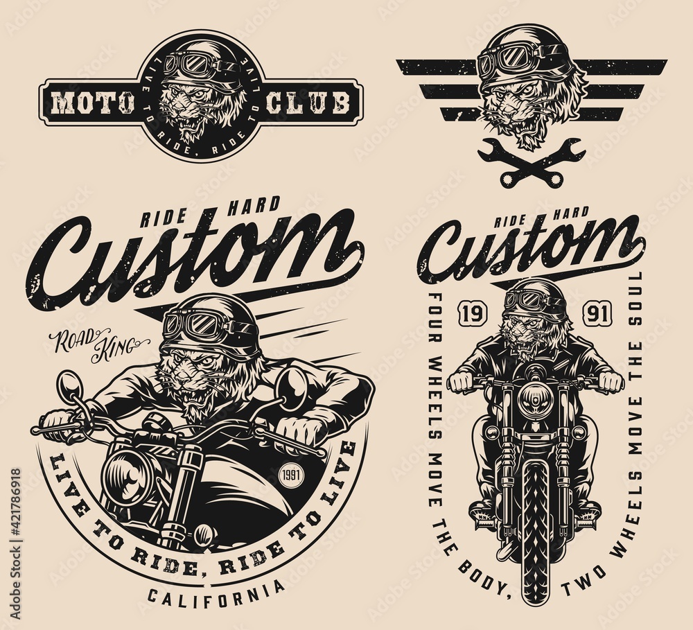 Obraz premium Custom motorcycle vintage prints