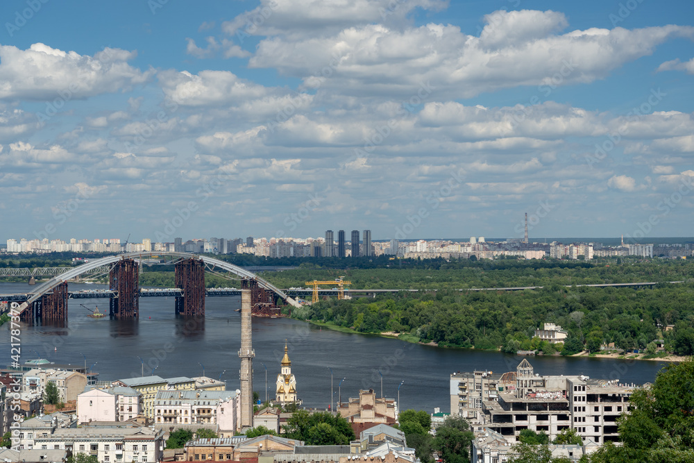 View of the Dnieper River in the capital of Ukraine, Kyiv