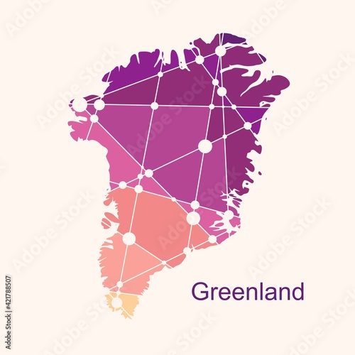 Map of Greenland. Concept of travel and geography.