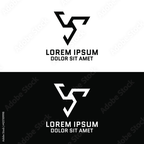 Creative, simple and elegant Initial letter C triskelion logo template in flat design monogram illustration
