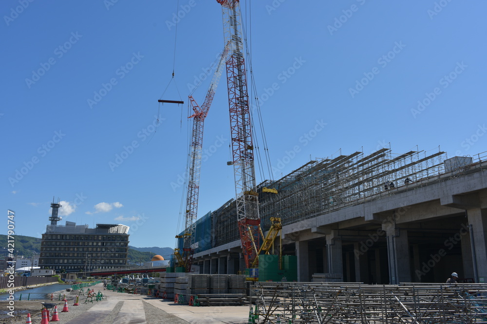 建設中の長崎駅 建設中の長崎駅