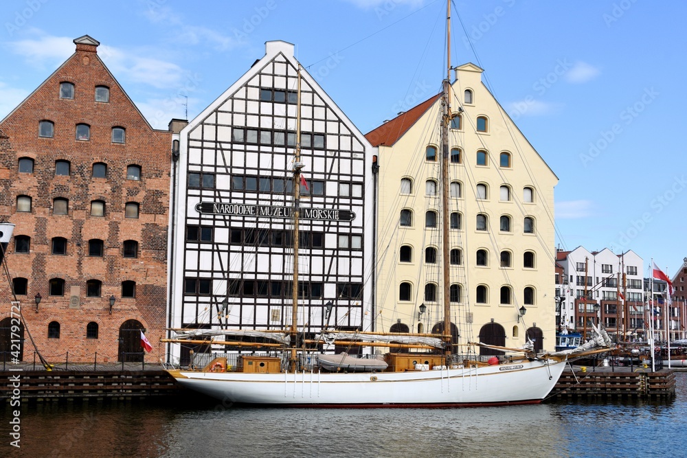 Naklejka premium Gdansk, a historic, tourist Polish city,