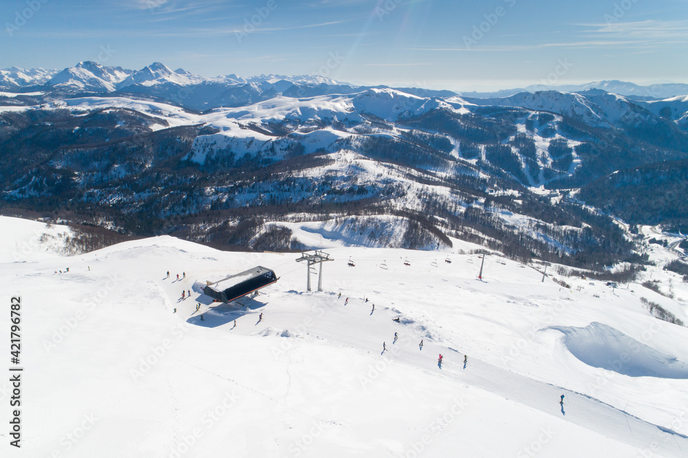 Aerial view of the ski resort in Kolashin