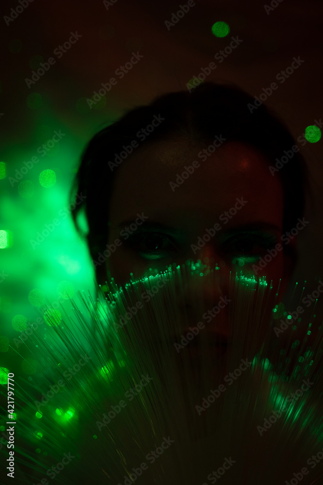 Galaktische Frau im cyber space