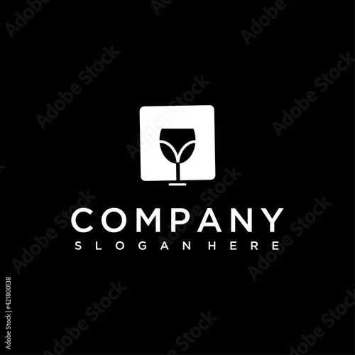 drinking cup silhouette logo design