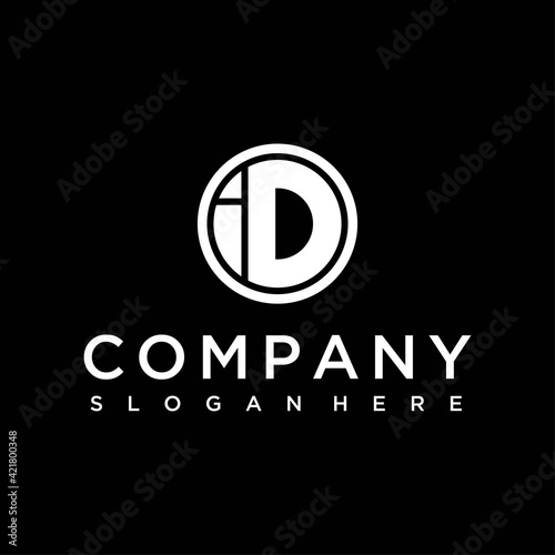 letter id logo design vector image , circle letter id logo , letter id logo ,id logo 