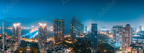 Night view of Wenzhou City, Zhejiang Province, China