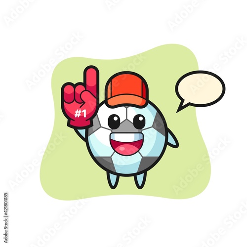 Football illustration cartoon with number 1 fans glove