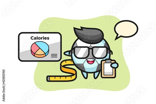 Illustration of football mascot as a dietitian