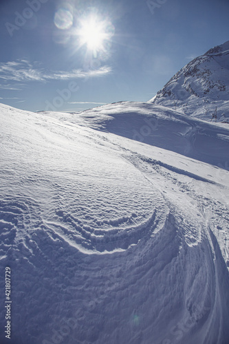 snow covered mountains