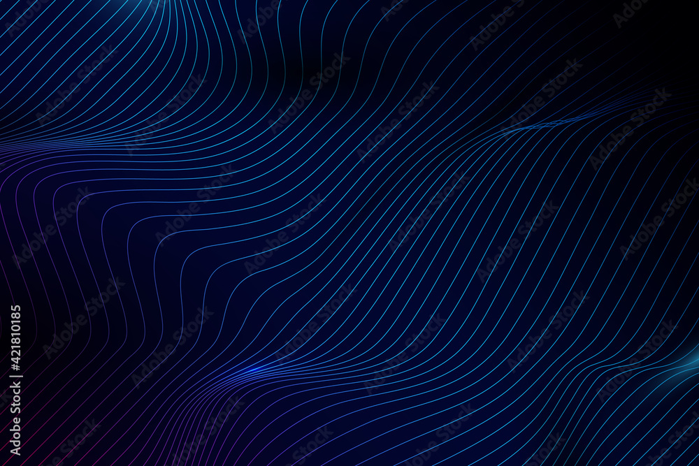 Blue abstract wave and lines pattern stripe with futuristic technology concept background. Vector illustration