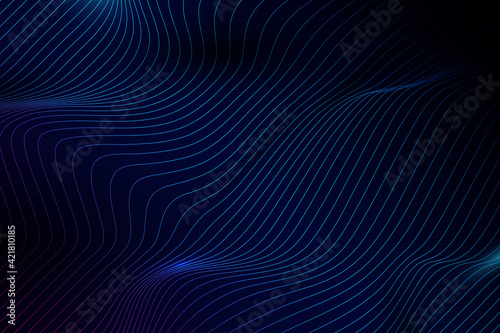 Blue abstract wave and lines pattern stripe with futuristic technology concept background. Vector illustration