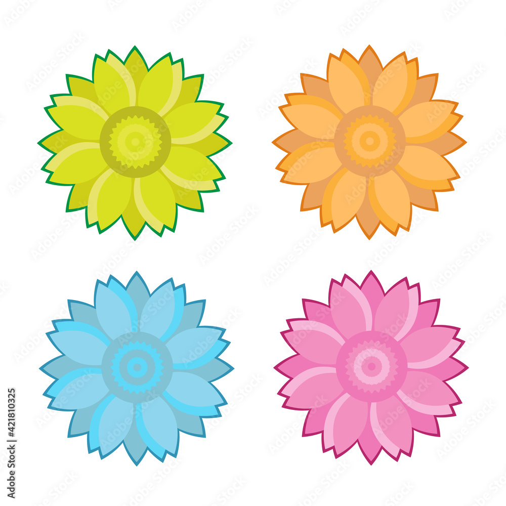 Retro flower on white background Retro flower on white background