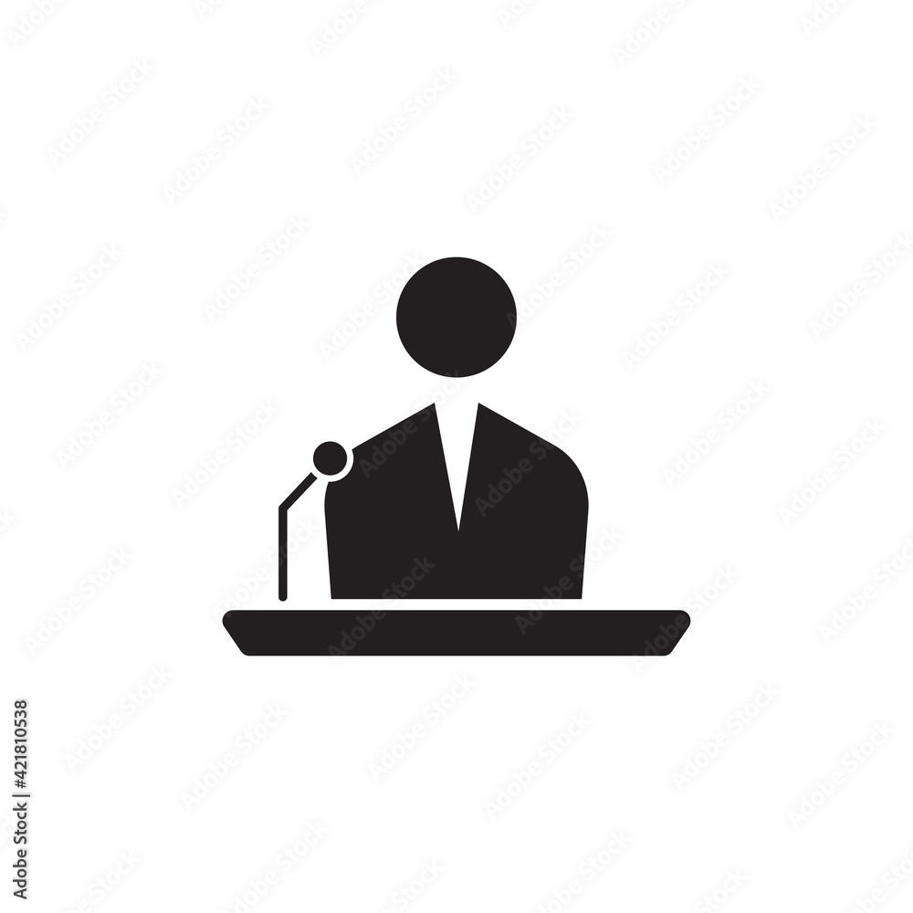 Public speaking line outline icon image