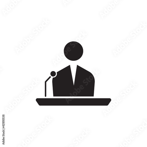 Public speaking line outline icon image