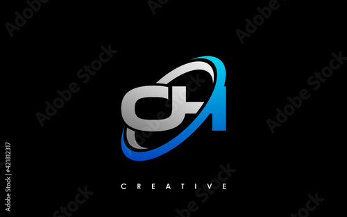 OH Letter Initial Logo Design Template Vector Illustration