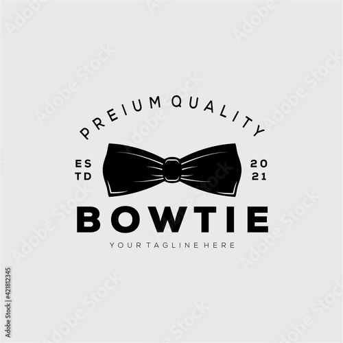 vintage silhouette bow tie logo vector illustration design. butterfly tie logo and symbol