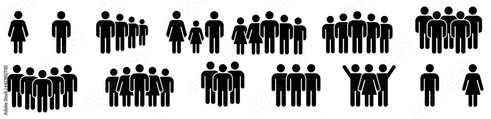 Team icon vector set, group of people, crowd, population isolated on white background, Vector illustration Team icon vector set, group of people, crowd, population isolated on white background, Vector illustration