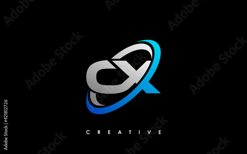 OX Letter Initial Logo Design Template Vector Illustration