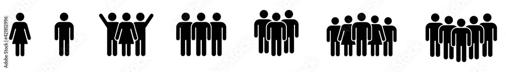 Group of people, icon team person, crowd, population isolated on white background, Vector illustration Group of people, icon team person, crowd, population isolated on white background, Vector illustration