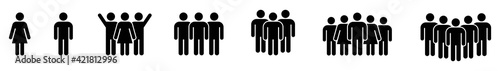 Group of people, icon team person, crowd, population isolated on white background, Vector illustration