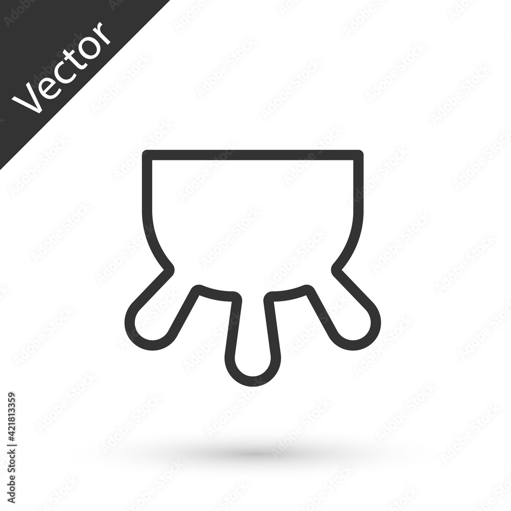 Fototapeta premium Grey line Udder icon isolated on white background. Vector