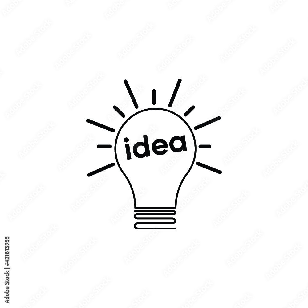 New idea symbol stylized lightbulbs icon image New idea symbol stylized lightbulbs icon image