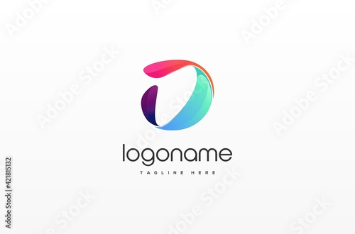 Letter D playful logo design, Letter D colorful logo design