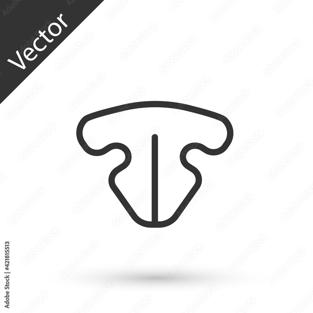 Grey line Cat nose icon isolated on white background. Vector Grey line Cat nose icon isolated on white background. Vector