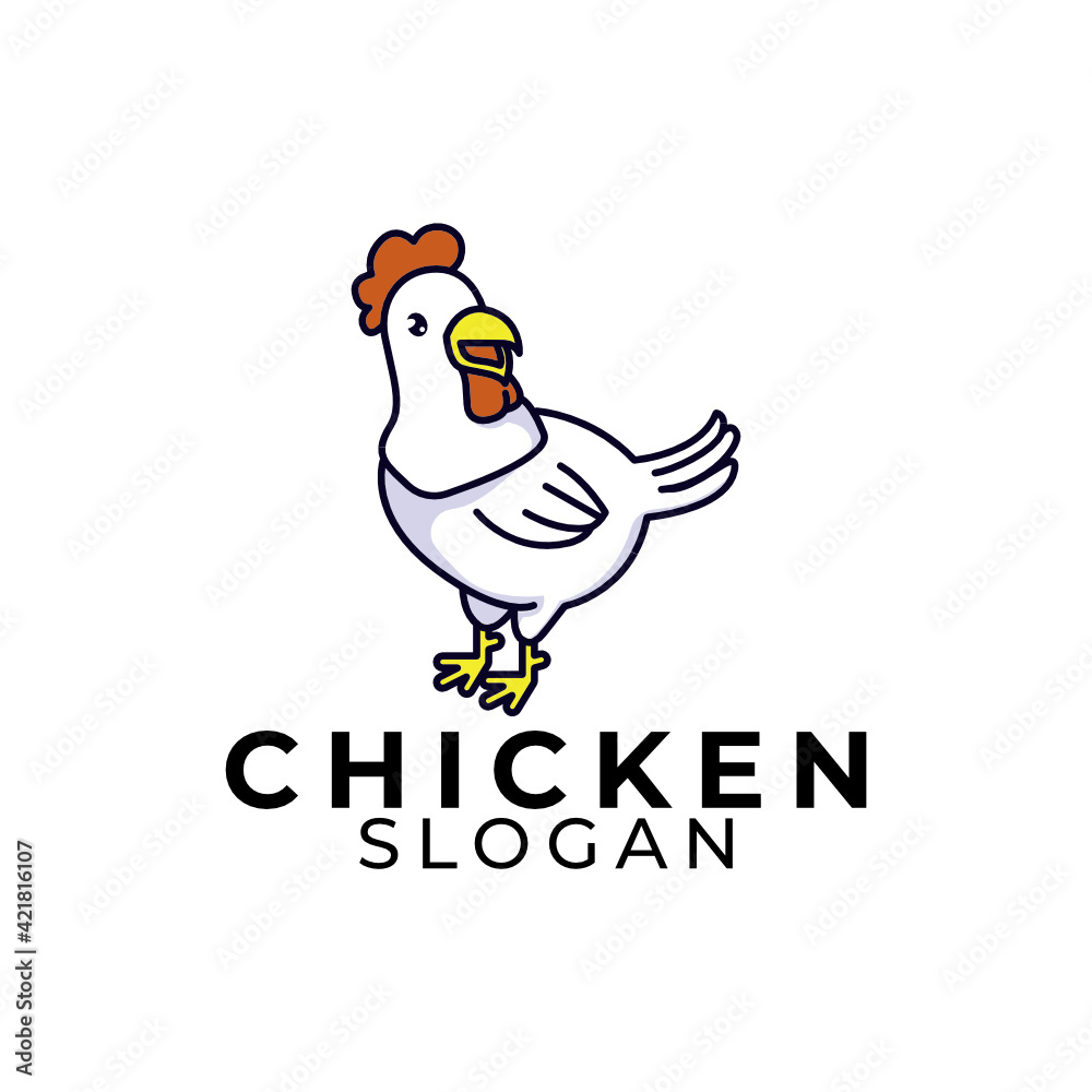 Fototapeta premium Chicken flat logo design