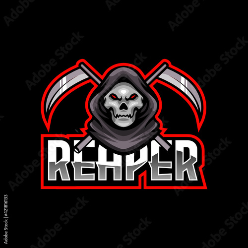 Grim reaper e-sport mascot logo design