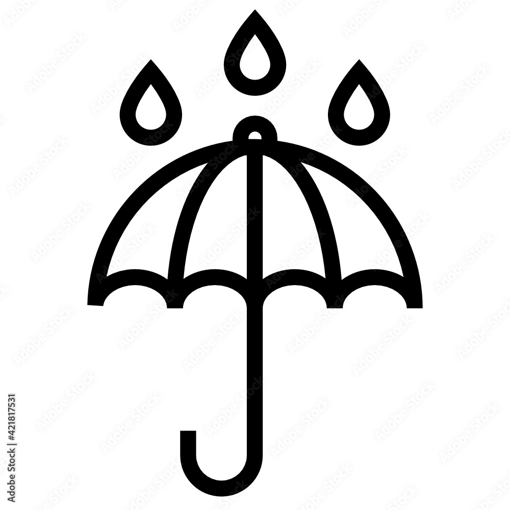 Rainy weather umbrella icon design line style Rainy weather umbrella icon design line style