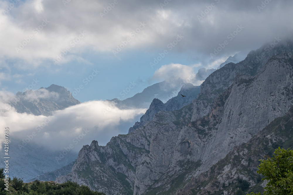 mountain landscape with cloudy sky