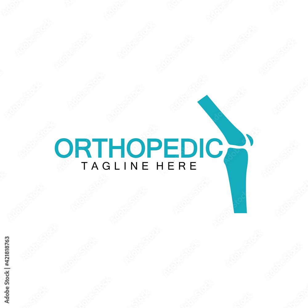 Orthopedic Health Bone Logo vector illustration Design template,Knee Bone Logo designs concept, Health Bone logo symbol icon