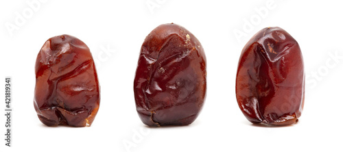 Dried dates isolated on a white