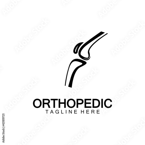 Orthopedic Health Bone Logo vector illustration Design template,Knee Bone Logo designs concept, Health Bone logo symbol icon