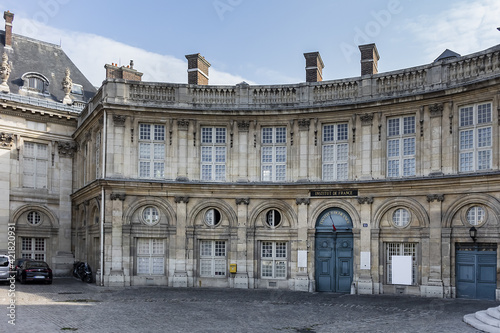  Institut de France  building in Paris  French Academy of Sciences . Building originally constructed as College des Quatre-Nations  College of Four Nations by Cardinal Mazarin  1661 . Paris  France.