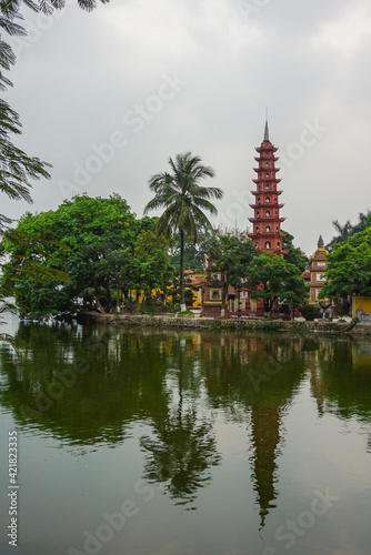 View of the Tran Quoc Pagoda in Hanoi, Vietnam