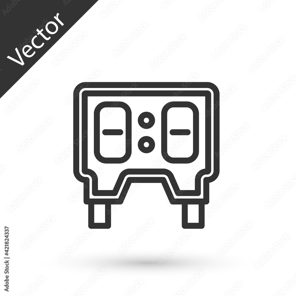 Grey line Sport baseball mechanical scoreboard and result display icon isolated on white background. Vector Grey line Sport baseball mechanical scoreboard and result display icon isolated on white background. Vector