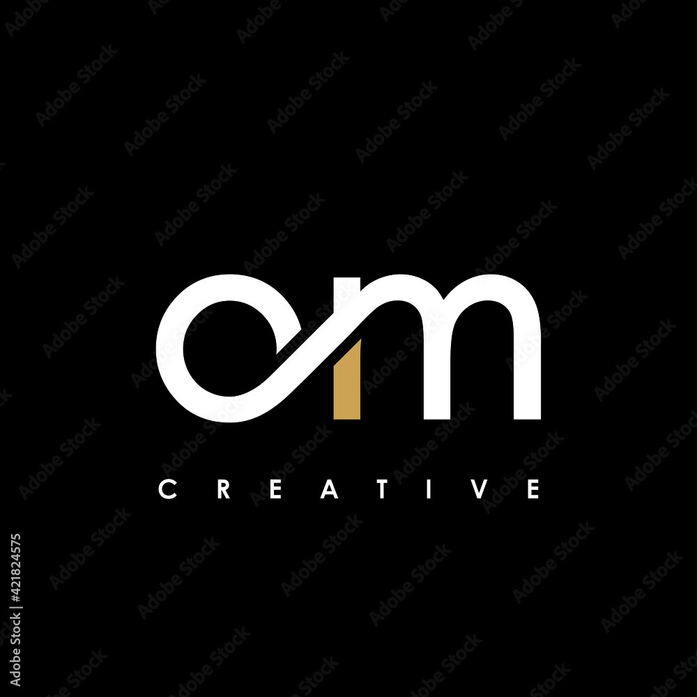 OM Letter Initial Logo Design Template Vector Illustration - obrazy, fototapety, plakaty 