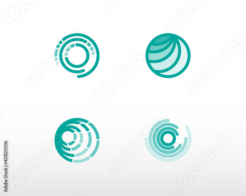 circle set logo creative simple circle logo tech circle logo