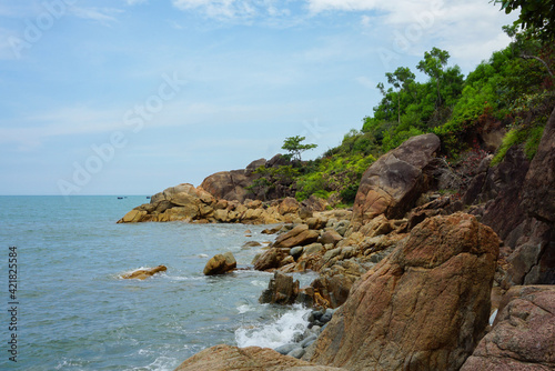 Beautiful rocky beach in Vietnam