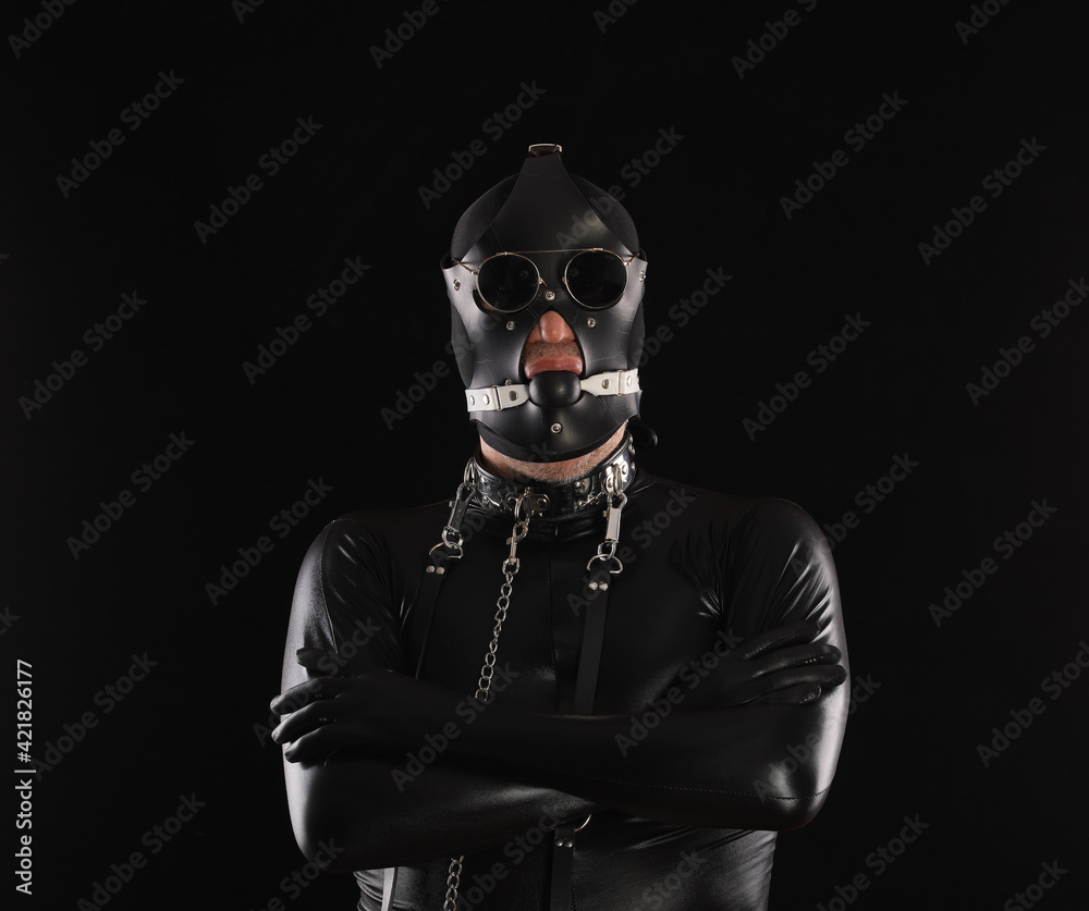 male fetish, man in leather mask