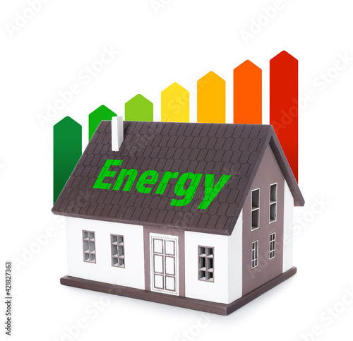 Figure of house with energy...