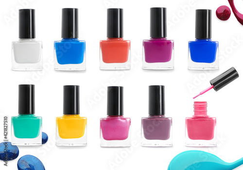 Set of beautiful nail polis...